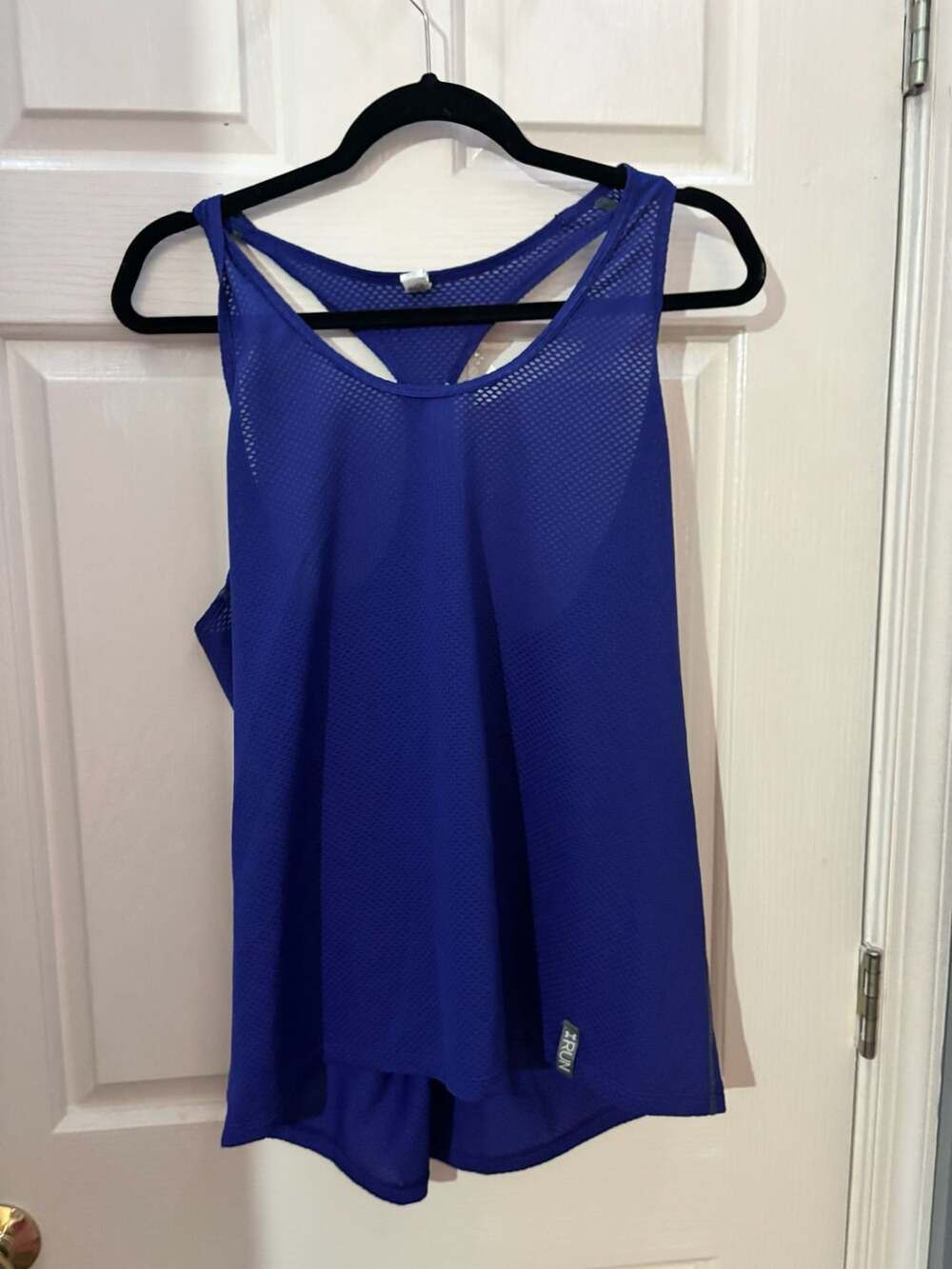 Under Armour HeatGear Racerback Tank Top Size XL Blue Mesh Athletic Top